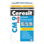 Клей для керамической плитки СМ9 25 кг для внутренних работ Ceresit